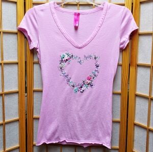🦋 Jenni butterfly floral heart shirt junior's S women's XS